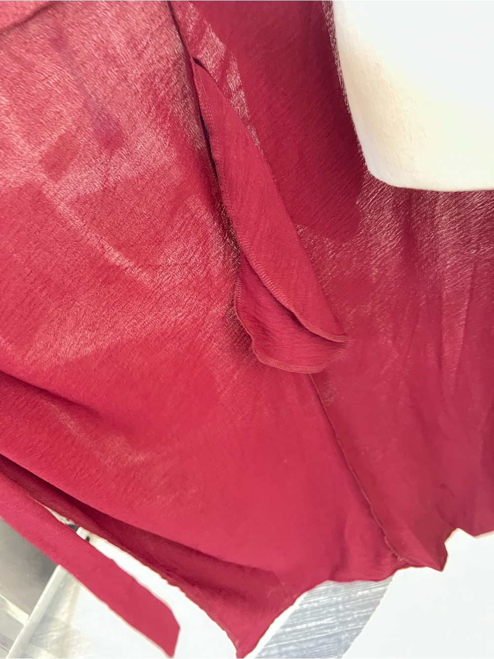 Burgundy Maroon Wrap Maxi Dress with Pockets XL - Picture 7 of 13
